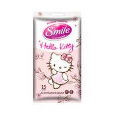 Дитячі вологі серветки "Hello Kitty" Smile Mix 15 шт