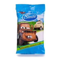 Серветки вологі Smile тачки, 15 шт